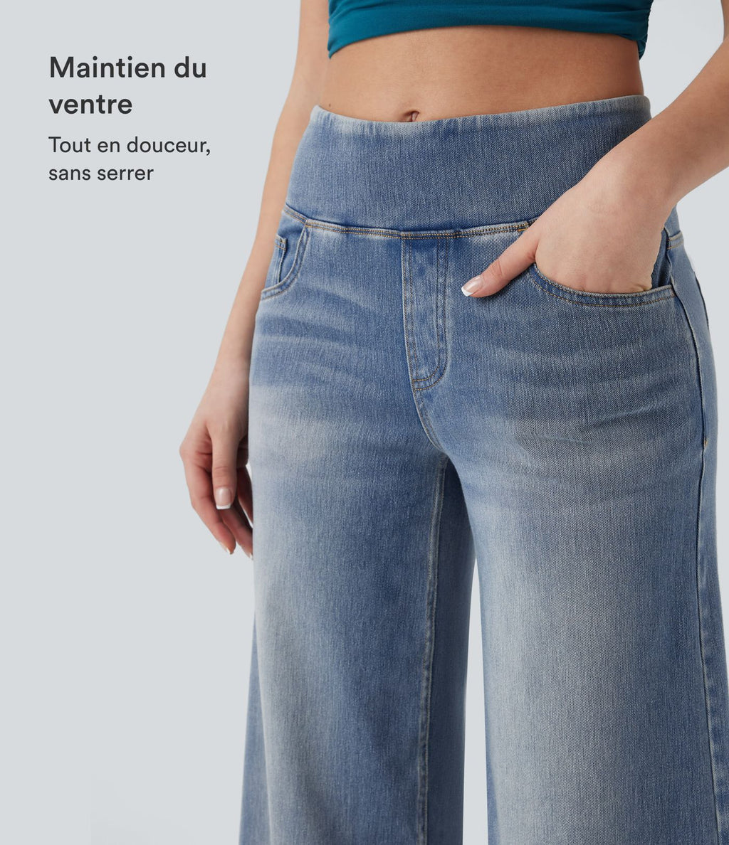 Jean décontracté ample gainant taille mi-haute avec poches Halara Flex™