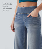 Jean décontracté ample gainant taille mi-haute avec poches Halara Flex™