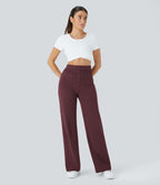 Pantalon taille haute coupe droite DayStretch avec poches