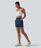 Halara UltraSculpt™ Cycliste de sport taille haute ventre plat push-up 12,5 cm avec poches