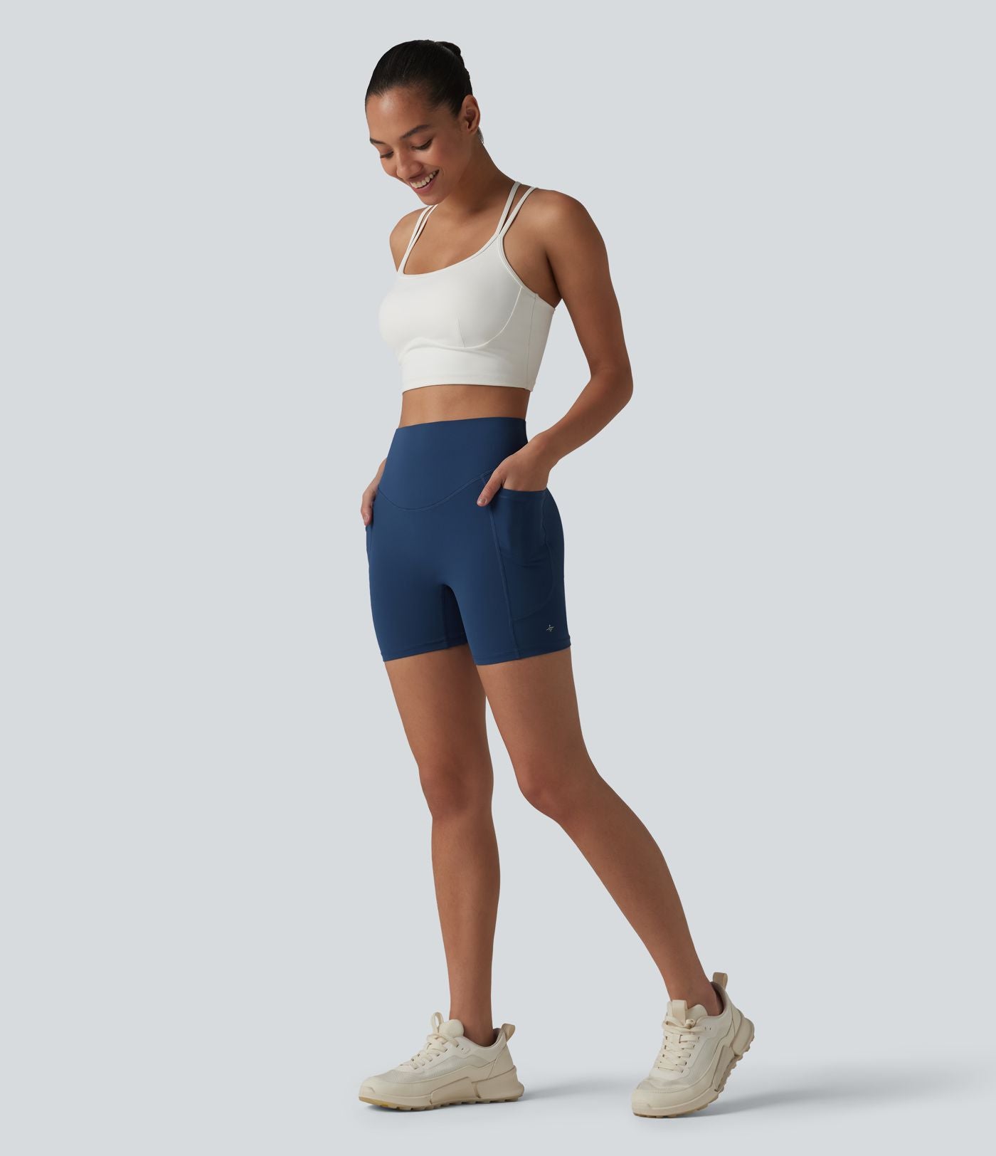 Halara UltraSculpt™ Cycliste de sport taille haute ventre plat push-up 12,5 cm avec poches