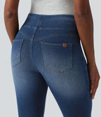 Jean capri skinny Halara Flex™ taille haute décontracté à ourlet roulotté avec poches