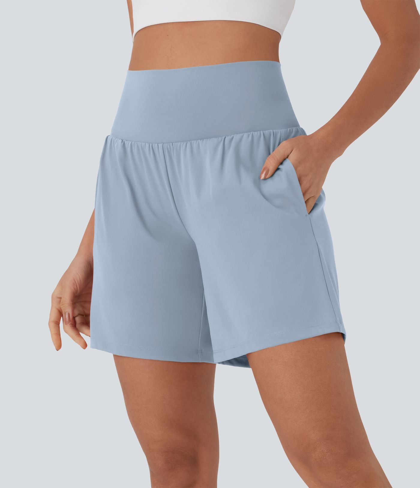 Short de yoga SoftlyZero™ Airy 2-en-1 taille très haute avec poches et effet frais InstantCool 17,5 cm