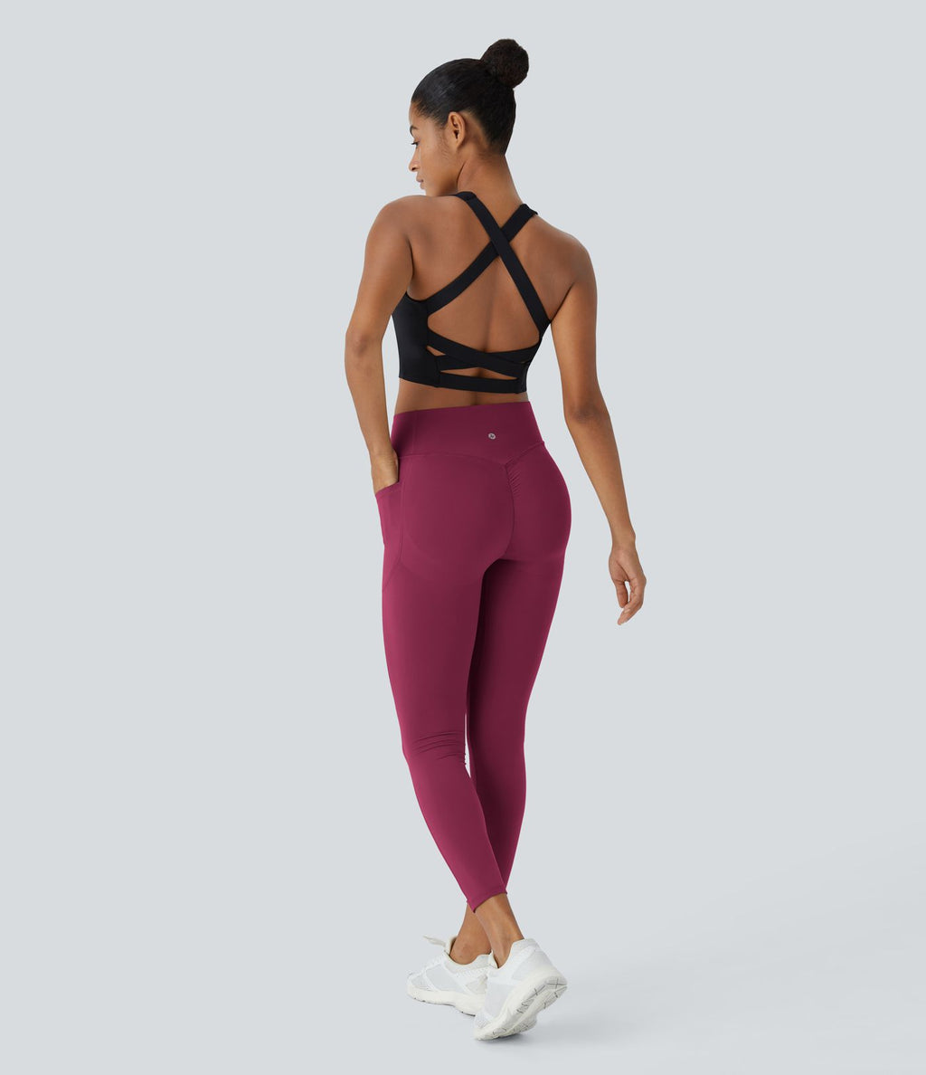 Legging d'entraînement gainant galbant taille haute avec effet scrunch et poches Halara UltraSculpt™