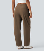 Pantalon tailleur fuselé asymétrique taille moyenne Halara Flex™ DayStretch avec poches