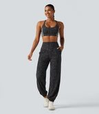 Jogging de yoga Halara UltraSculpt™ taille haute gainant imprimé léopard avec poches