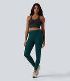 OneForm Débardeur court de yoga sans coutures jacquard dos nu croisé froncé soutien-gorge intégré