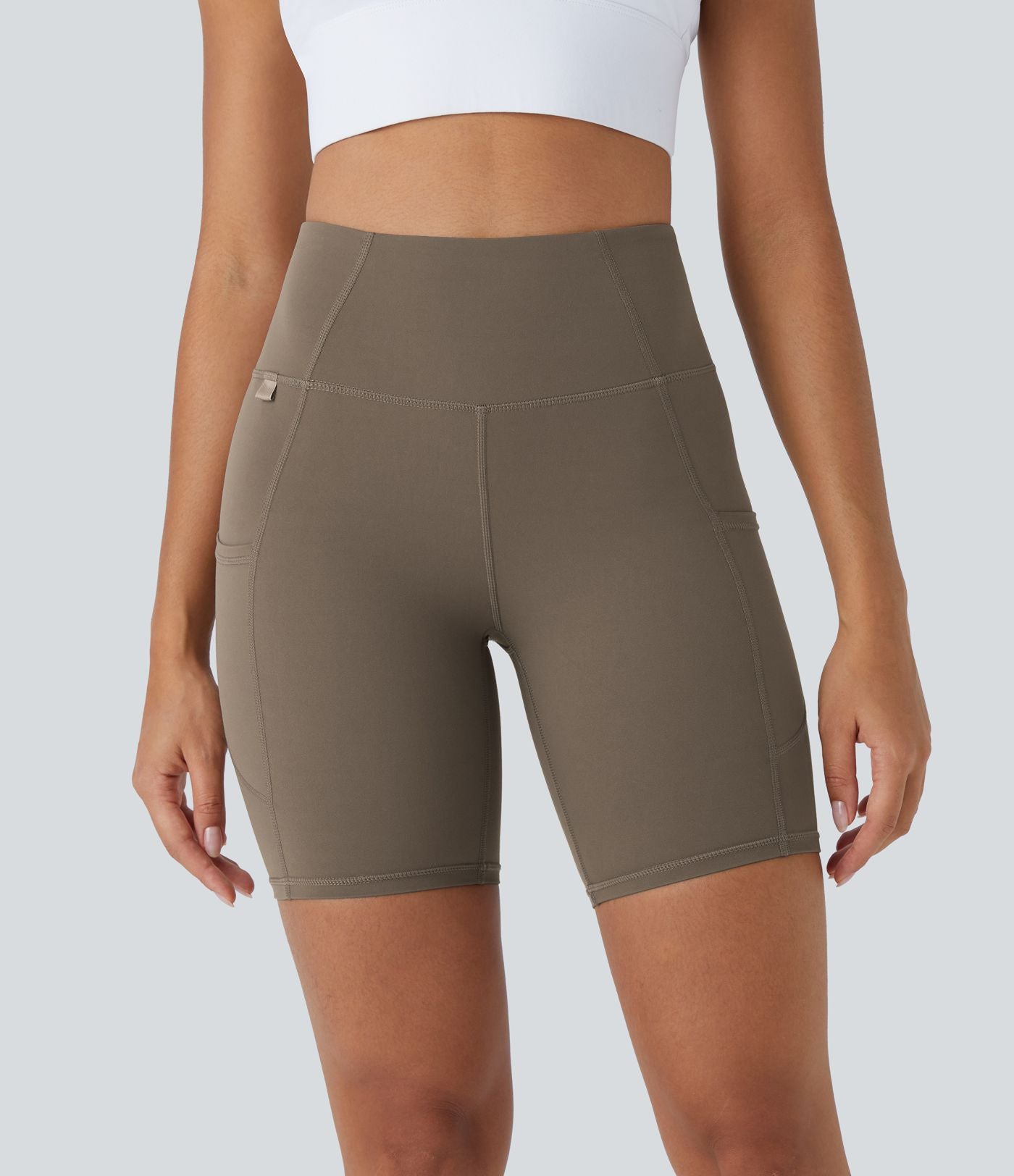 UltraSculpt Short 17,5cm Biker Running Taille Haute avec Poches Latérales