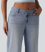 Jean large Halara Flex™ taille mi-haute asymétrique avec ourlet retroussé et poches