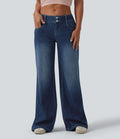 Jean large Halara Flex™ casual taille basse à rayures avec poches