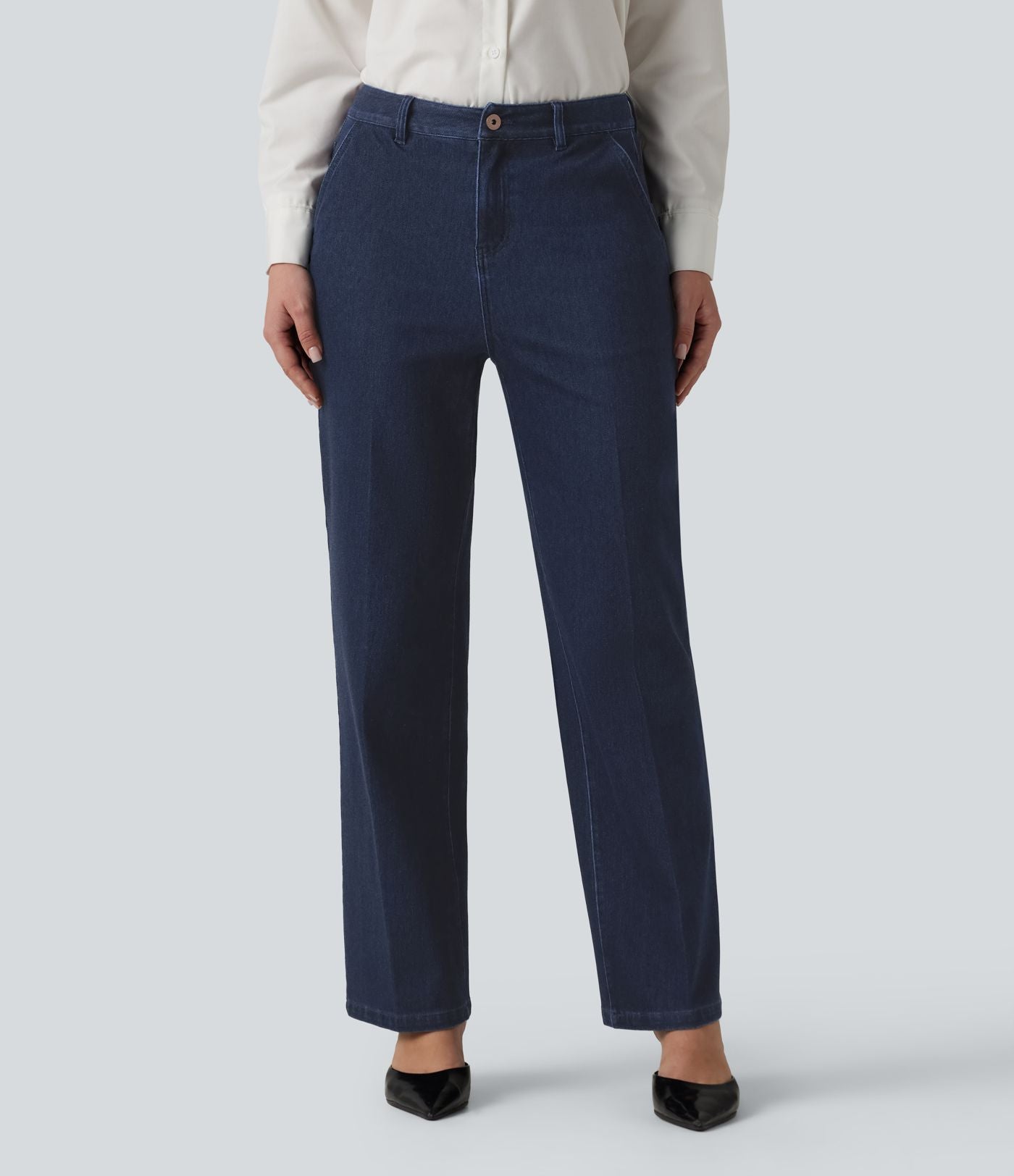 Jean bureau droit taille haute Halara Flex™ avec poches