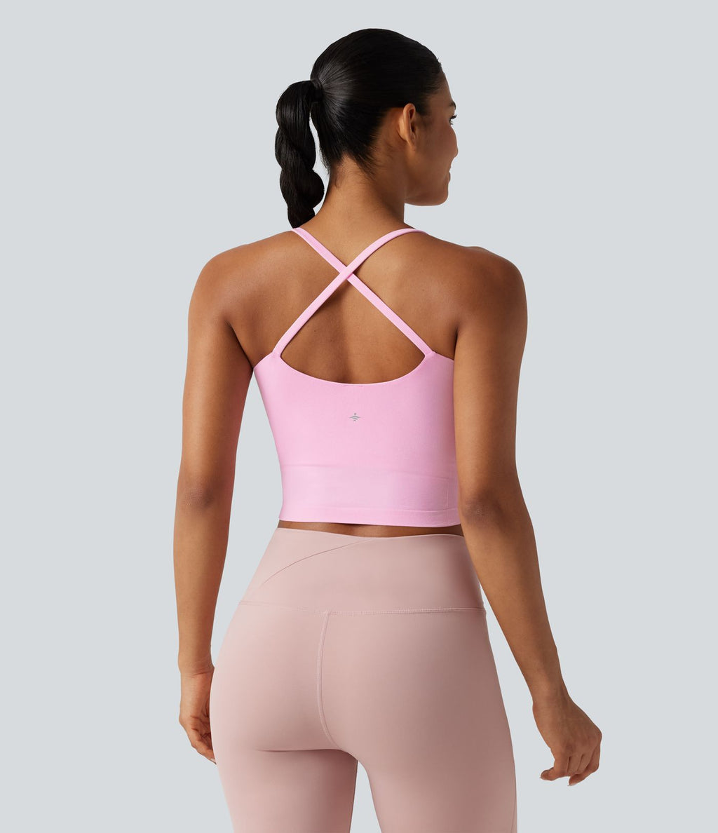 Débardeur de yoga court OneForm Seamless Flow, brassière intégrée