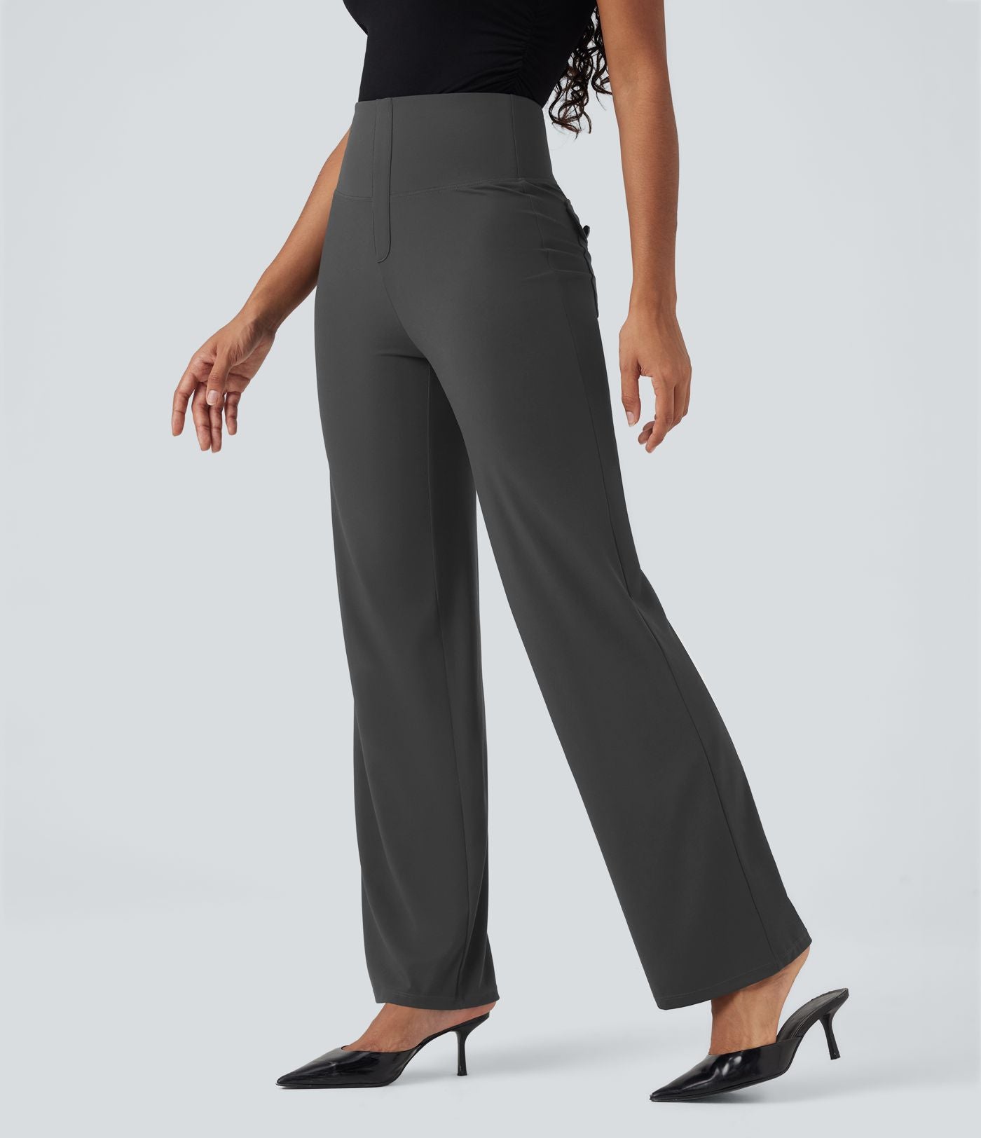 Pantalon de travail droit gainant taille haute avec poches Halara UltraSculpt™