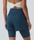 Short de yoga 2-en-1 SoftlyZero™ Airy effet frais InstantCool taille ultra-haute 22,8 cm avec poches