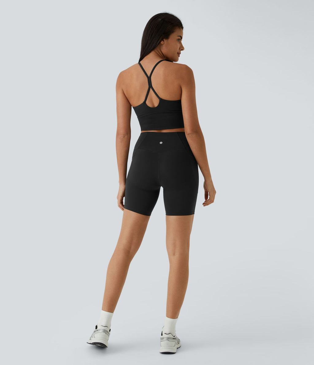 Softlyzero™ Plush Débardeur Court avec Découpe en Croix dans le Dos