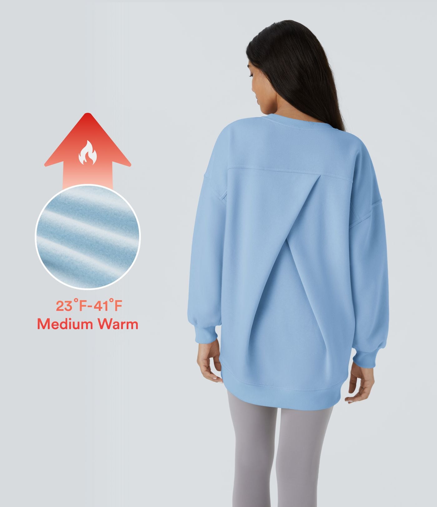 Sweat-shirt décontracté en polaire, col rond, manches longues, poches latérales, coupe oversize