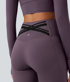 Legging running polaire thermique gainant croisé dos taille haute Halara UltraSculpt™ Heat avec poches
