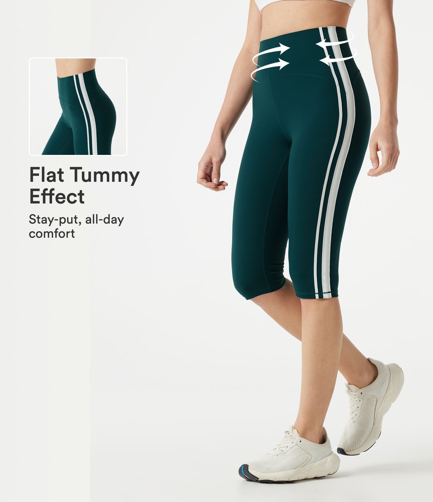 Legging yoga pedal pusher Halara UltraSculpt™ taille haute effet ventre plat avec bandes latérales