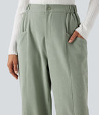 Pantalon barrel taille haute avec poches