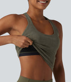 Brassière de sport courte col U dos nageur avec brassière intégrée