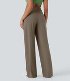 Pantalon de yoga droit gainant taille haute avec poches Halara UltraSculpt™