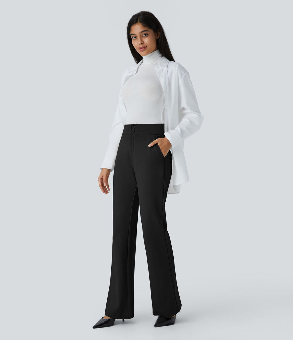 Pantalon tailleur ajusté zippé taille haute Halara Flex™ avec poches