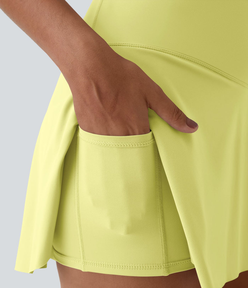 Jupe de tennis mini 2-en-1 quotidienne SoftlyZero™ Airy avec croisement, poche latérale et effet frais InstantCool, Lucid, protection solaire UPF50+