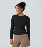 Haut de sport yoga SoftlyZero™ Plush manches longues froncé