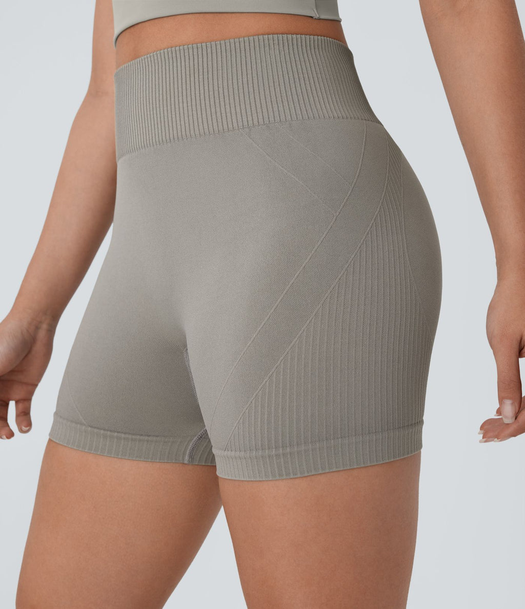 Short cycliste yoga 10 cm taille haute froncé sans couture OneForm Seamless Flow