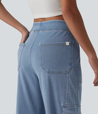 Halara Flex™ Taille Mi-Haute Multiples Poches Jambe Droite Jean Cargo Décontracté Extensible