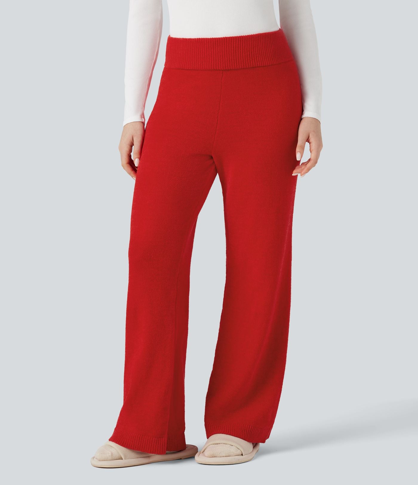 Pantalon détente maille baggy taille mi-haute