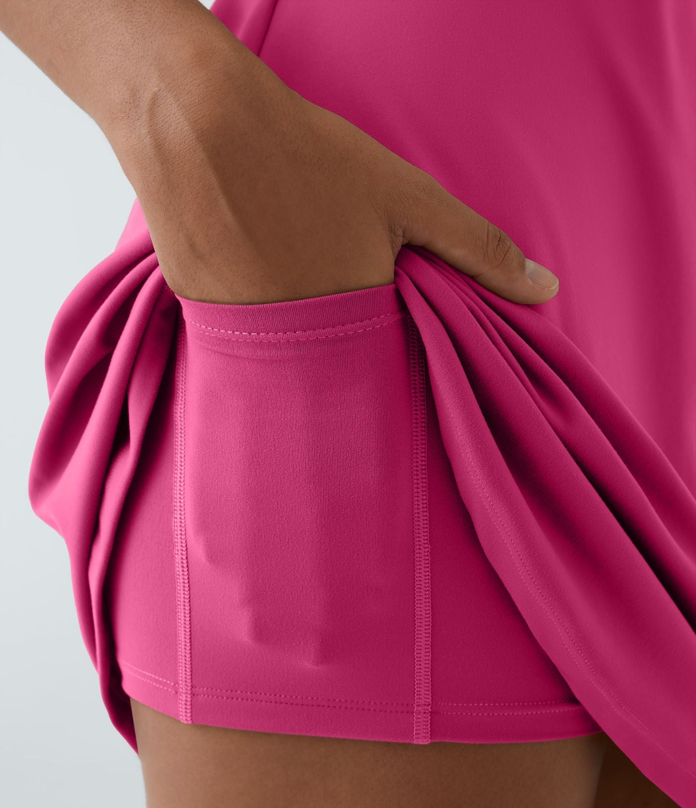 Robe de sport danse 2-pièces SoftlyZero™ Plush double bretelles caraco avec poche A-D