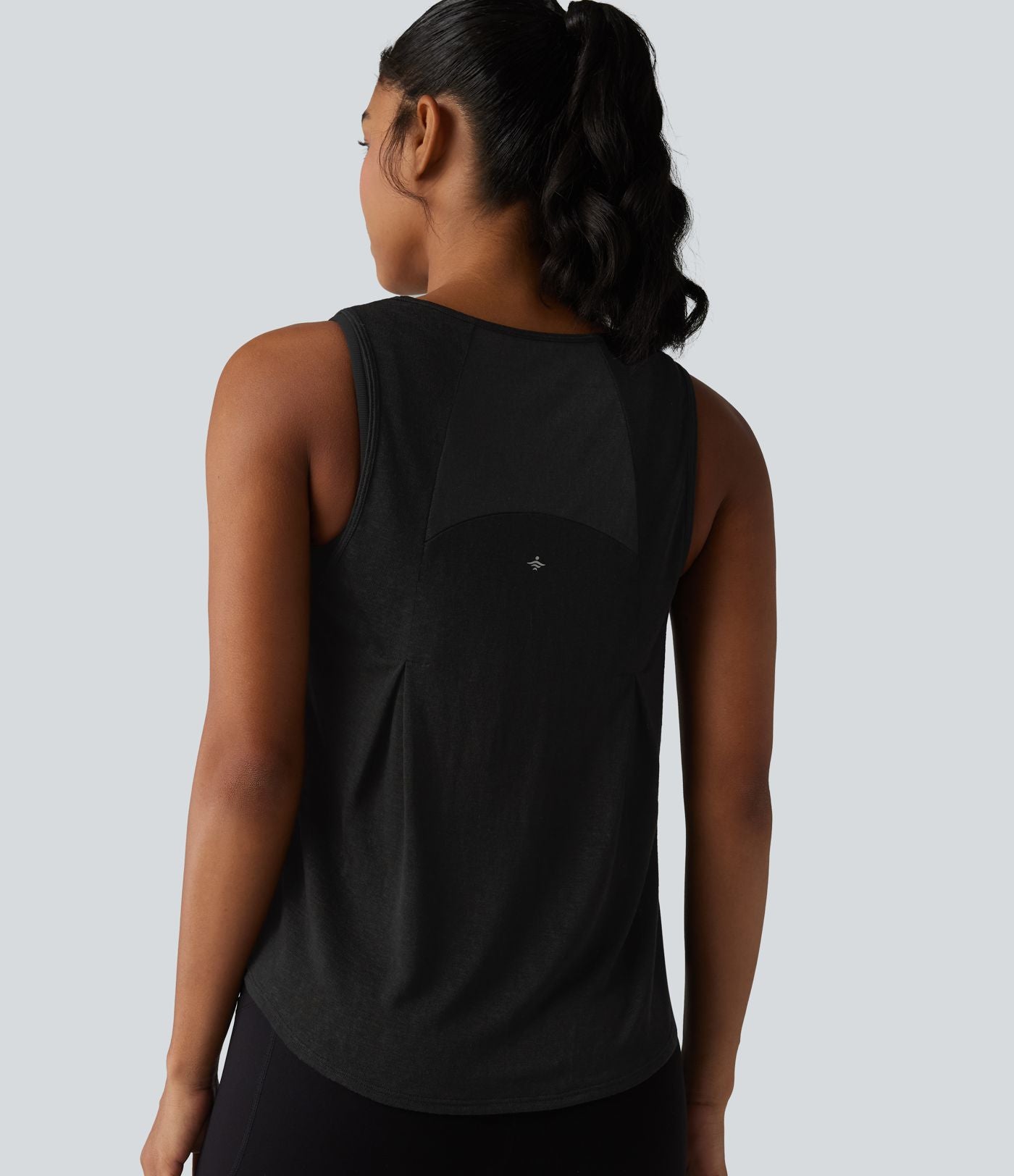 Débardeur de course transparent col rond ourlet arrondi - sans brassière de sport incluse