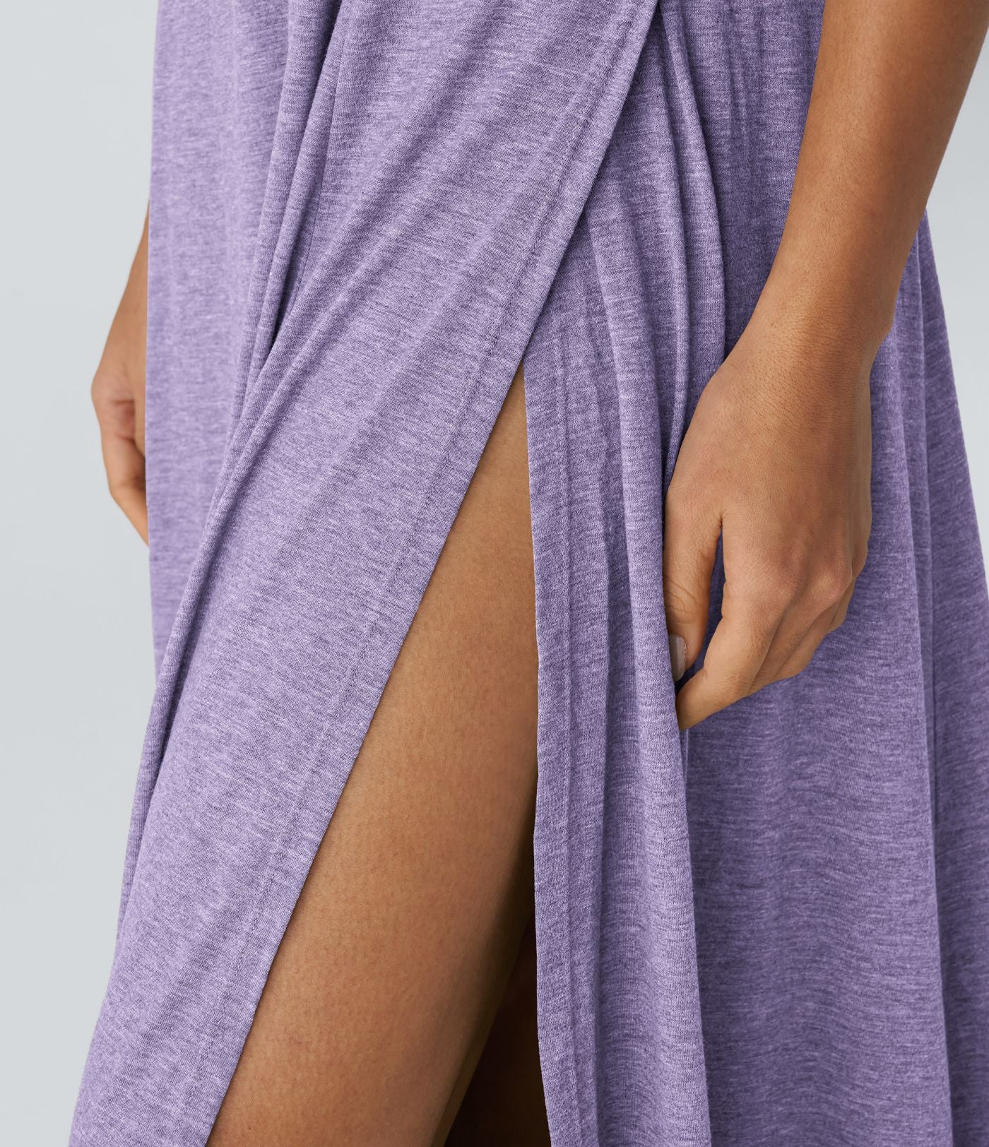 Robe Casual Débardeur Longue Fluide Fendue Dos Nu à Col en U