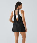 Breezeful™ Robe Sport Randonnée Mini Séchage Rapide 2 Pièces Dos Nu Poches Multiples Cordon de Serrage