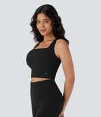 Débardeur yoga court SoftlyZero™ Airy col carré effet frais InstantCool, bonnets E-G