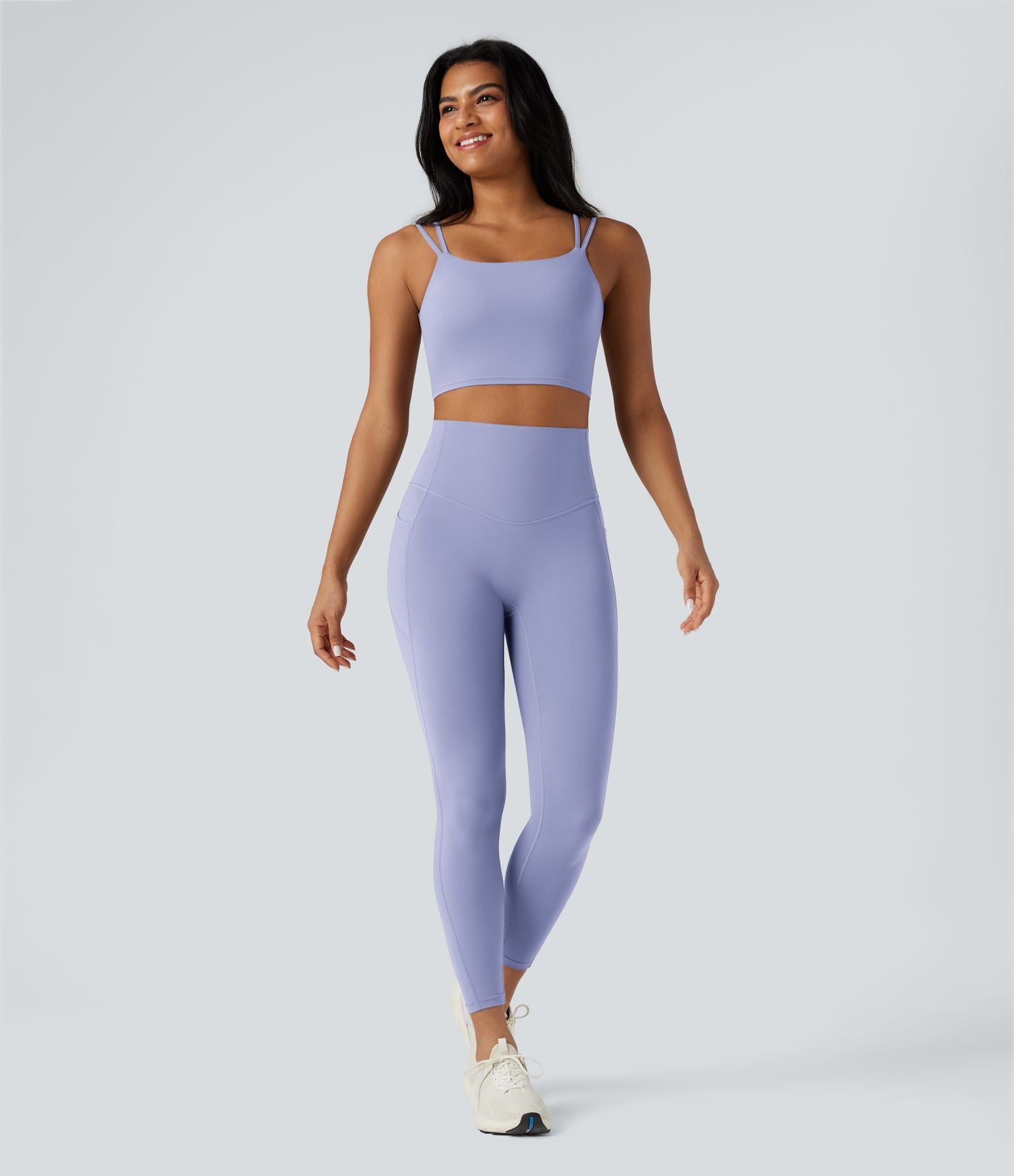 Débardeur yoga court Halara UltraSculpt™ double bretelles torsadé dos nu