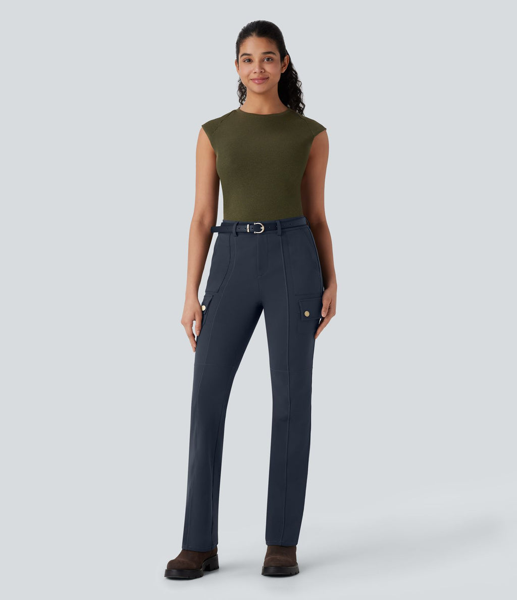 Pantalon cargo bootcut randonnée taille moyenne DayStretch avec poches