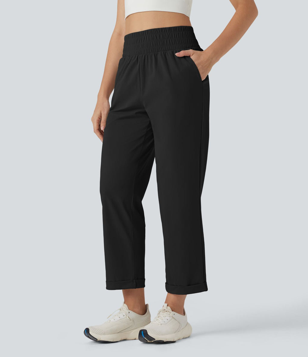 Pantalon yoga fuselé taille haute avec poches