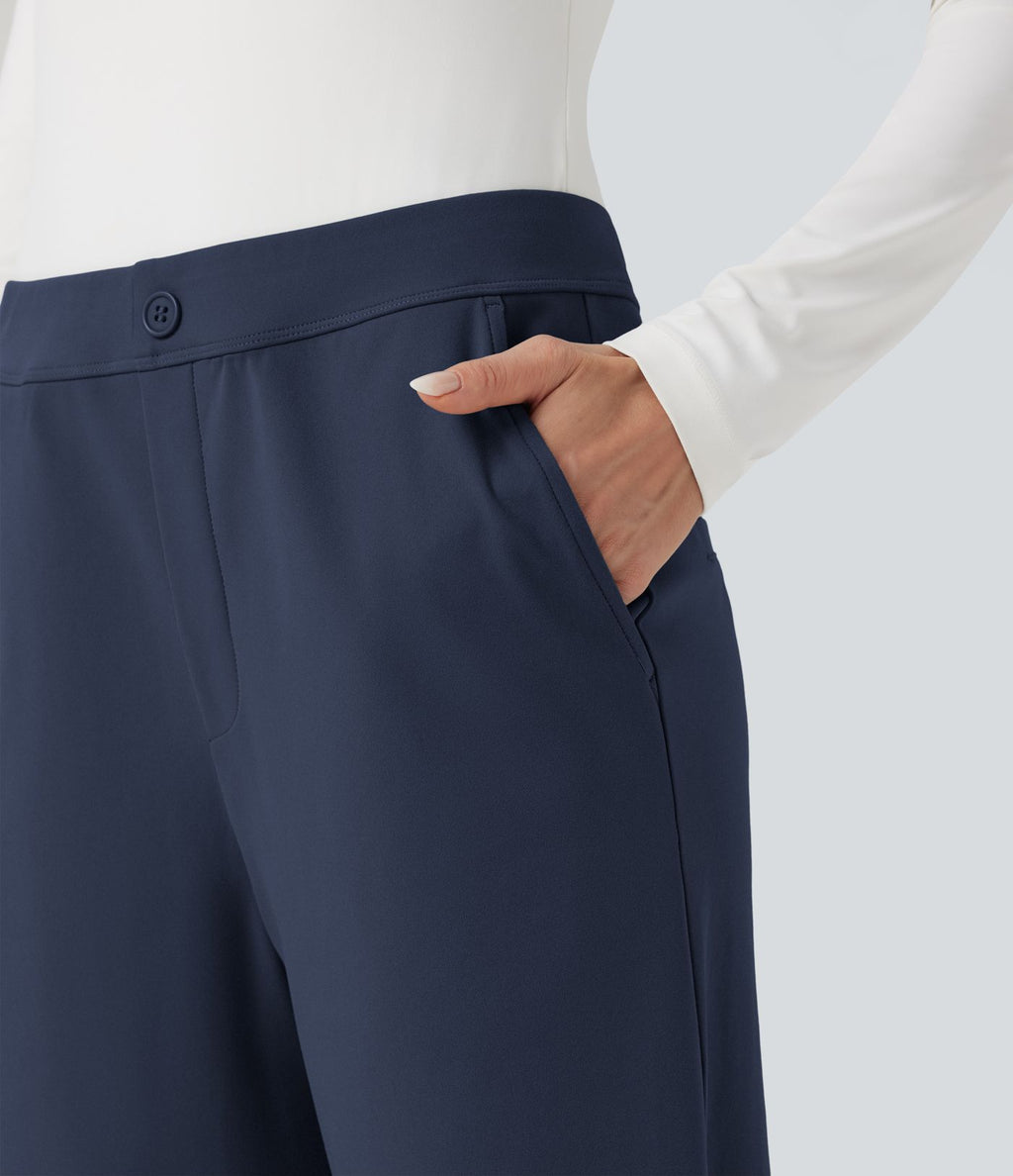 Pantalon de travail fuselé taille moyenne avec largeur ajustable Halara Flex™ DayStretch avec poches