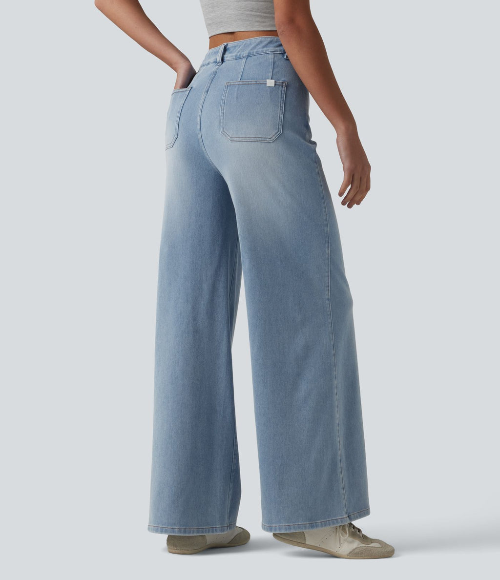 Halara Flex™ Jean large décontracté taille haute gainant avec poches