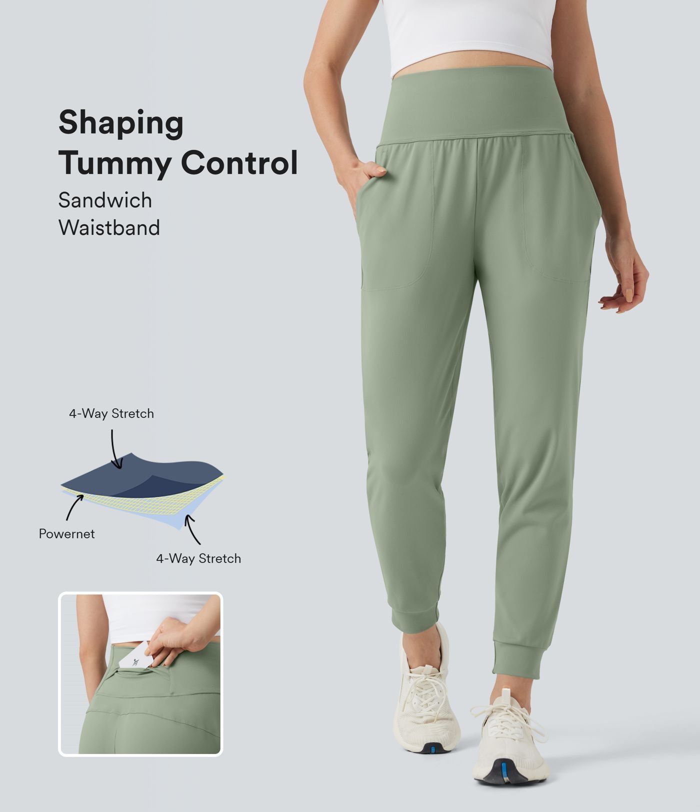 Jogging running gainant taille moyenne DayStretch avec poches