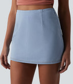 Halara Flex™ Skort micro-court en denim taille haute coupe trapèze