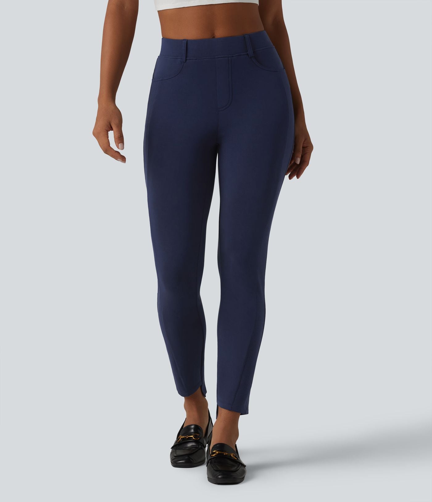 SpacerTek™ Pantalon casual skinny taille mi-haute avec poches