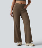 Pantalon de yoga bootcut mi-taille avec poches