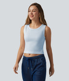 Débardeur court sans coutures en tissu gaufré OneForm Seamless Flow