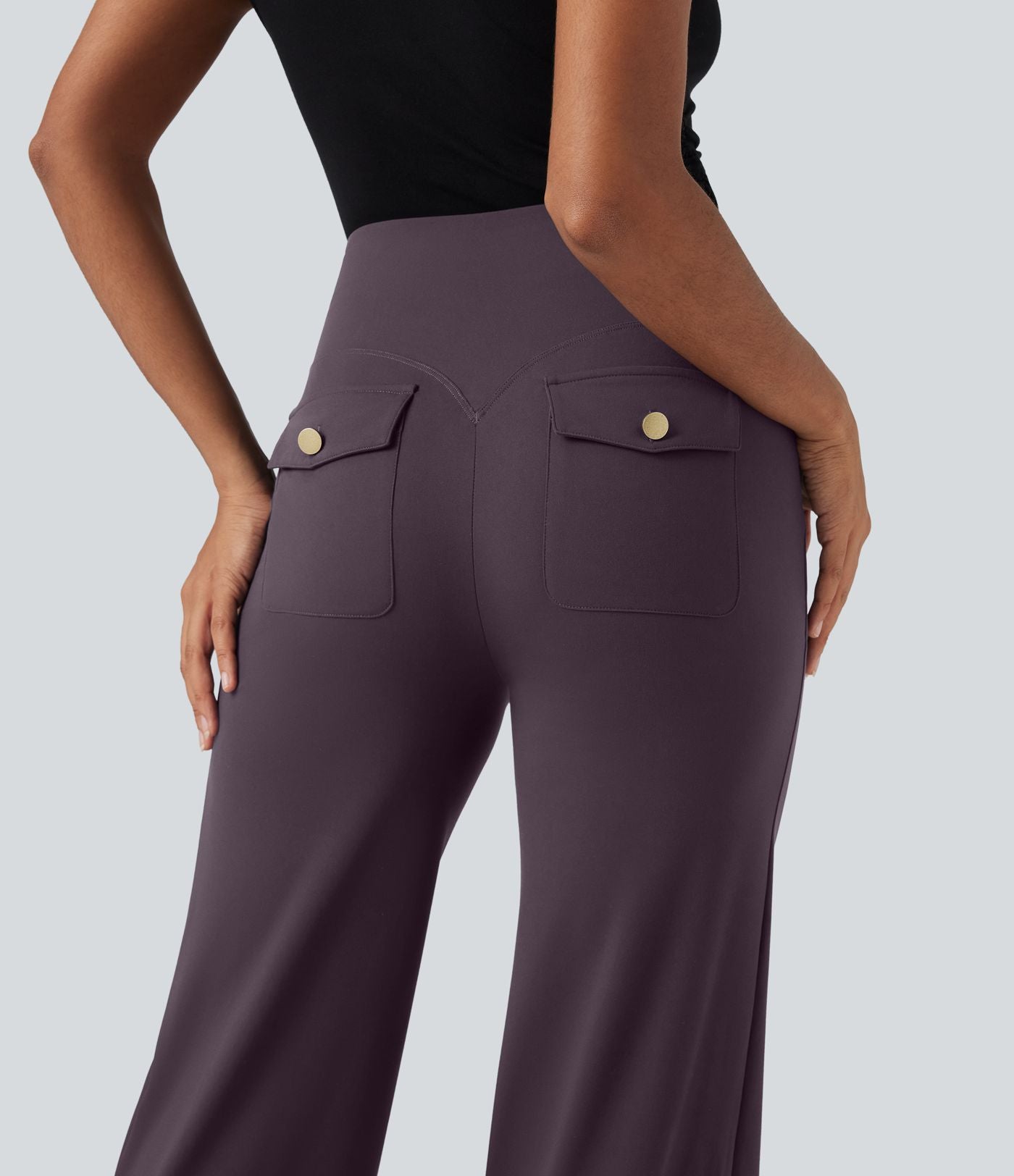 Pantalon de travail droit gainant taille haute avec poches Halara UltraSculpt™