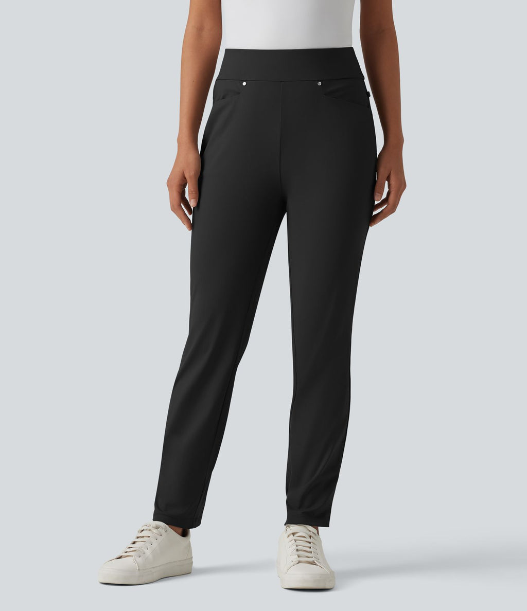 Pantalon de golf fuselé taille haute avec poches