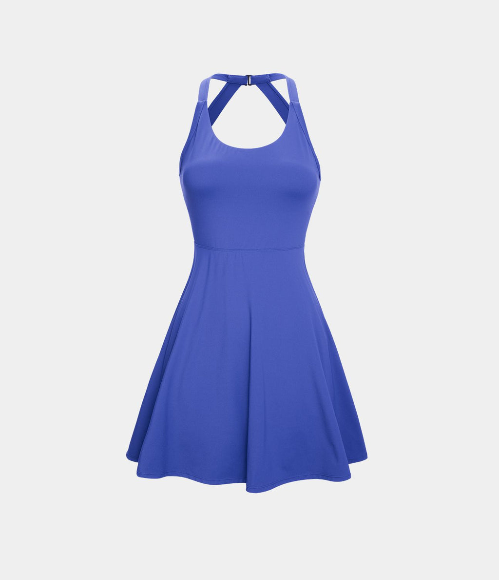 Robe de Danse Sport Mini à Volants Torsadés Dos Nu - Longueur Plus