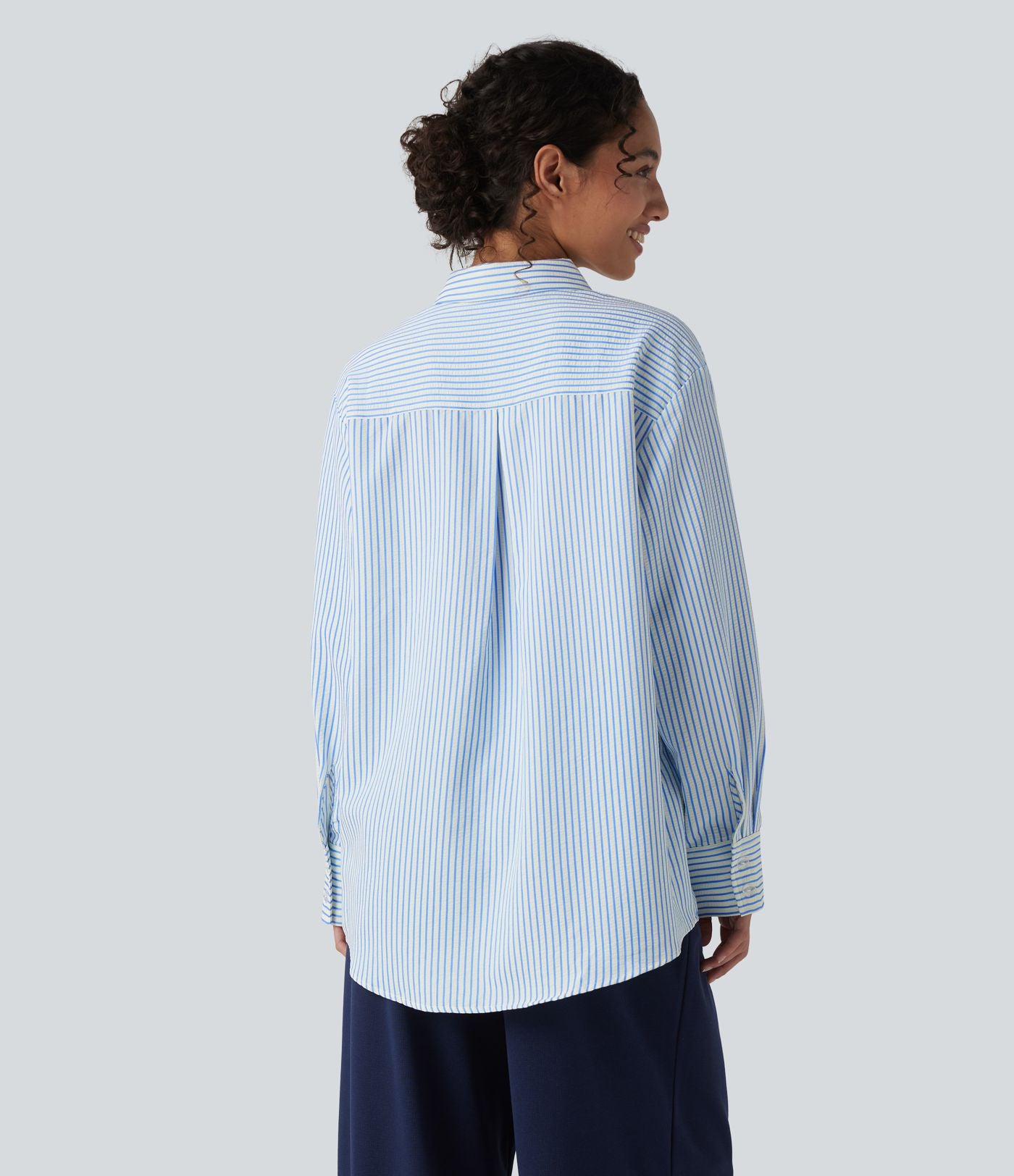 Chemise tailleur oversize manches longues à rayures